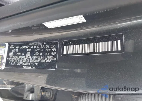 2020 Kia Forte Lxs from USA, damaged, VIN 3KPF24AD6LE167746